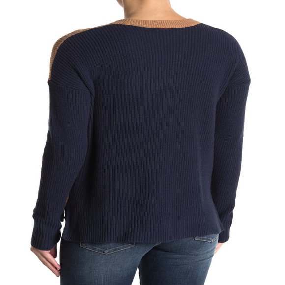 Madewell BNWT crew neck colorblock sweater pocket - Picture 10 of 10